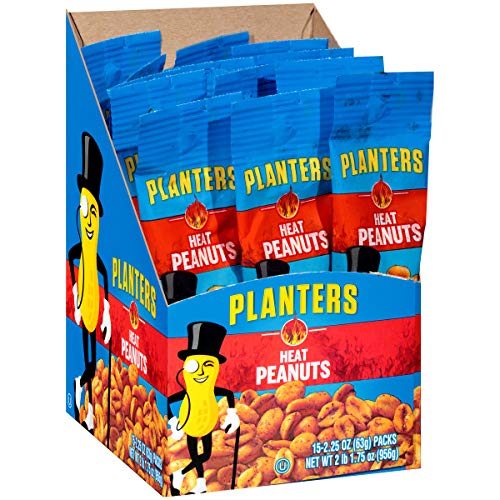 Planters Heat Peanuts 2.25 Oz Packets, Pack Of 15