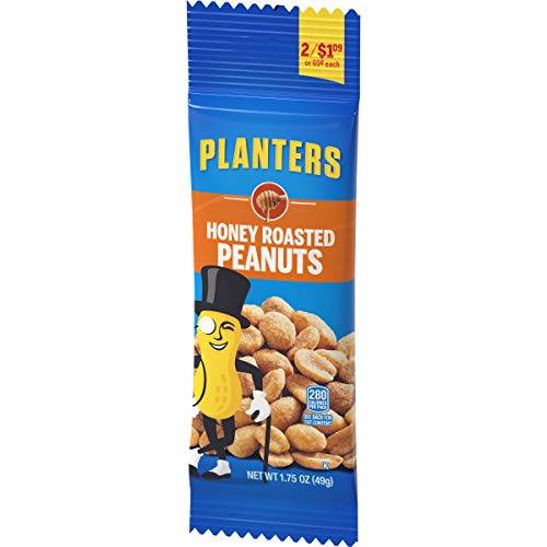 Planters Honey Roasted Peanuts, 1.75 Ounce Packet Pack of 18