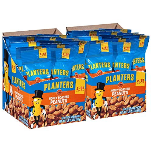 Planters Honey Roasted Peanuts, 1.75 oz Tubes Pack - 36