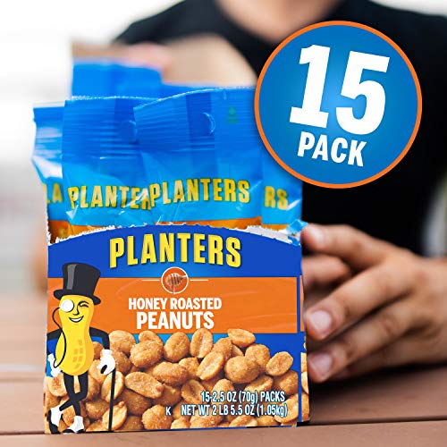 PLANTERS Honey Roasted Peanuts, 2.5 Ounce - 15 Count Pack of 1...