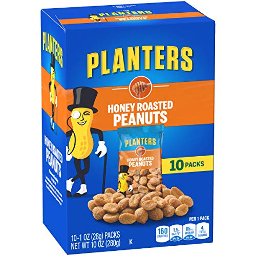 Planters Honey Roasted Peanuts 60 ct Pack, 6 Boxes of 10 Bags