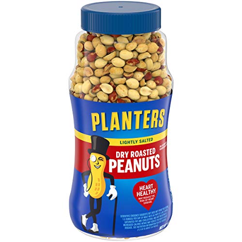 Planters Lightly Salted Dry Roasted Peanuts, 16.0 Oz Jar Pack O