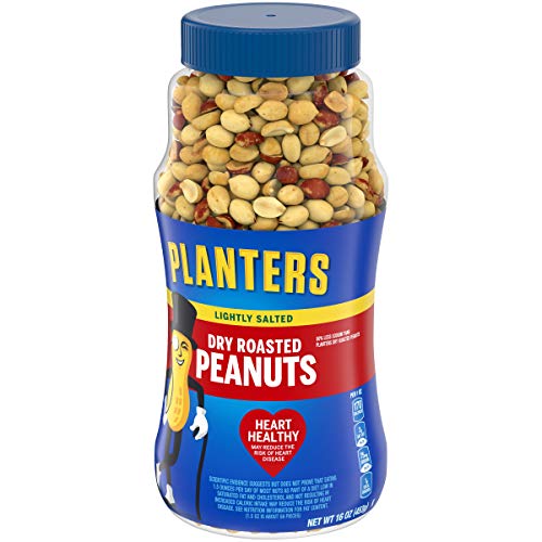 Planters Lightly Salted Dry Roasted Peanuts, 16.0 Oz Jar Pack O