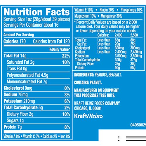 Planters Lightly Salted Dry Roasted Peanuts, 16.0 Oz Jar Pack O