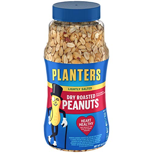 Planters Lightly Salted Dry Roasted Peanuts, 16.0 Oz Jar Pack O
