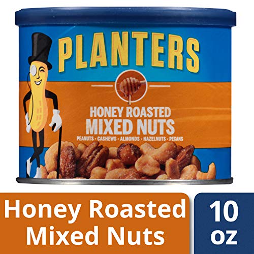 Planters Mixed Nuts, Honey Roasted, 10 Ounce Canister Pack of 4