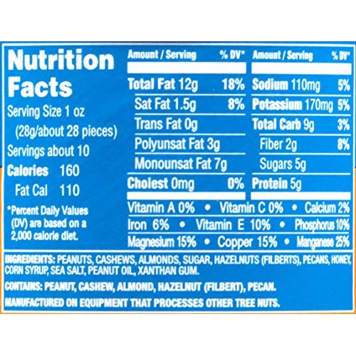 Planters Mixed Nuts, Honey Roasted, 10 Ounce Canister Pack of 4