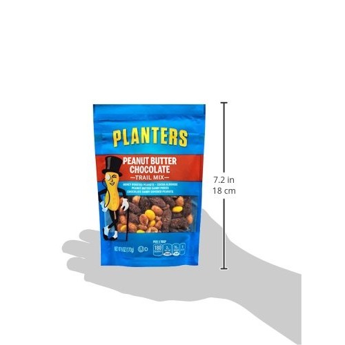 Planters Peanut Butter Chocolate Trail Mix 6 Oz Pouch, Pack Of 12