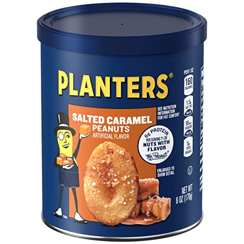 Planters Salted Caramel Peanuts 8 Ct Pack, 6 Oz Canisters