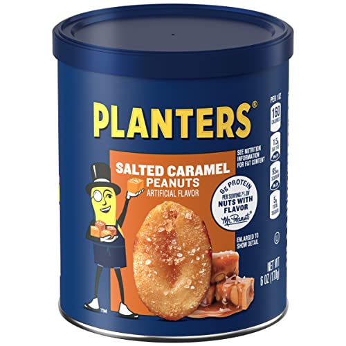 Planters Salted Caramel Peanuts 8 Ct Pack, 6 Oz Canisters