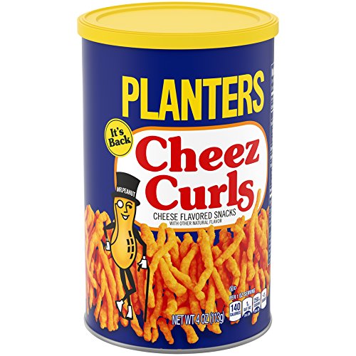 Planters Snack Puffs Cheese Curls 4Oz Canisters, Pack Of 12
