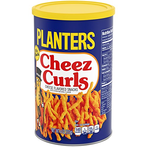 Planters Snack Puffs Cheese Curls 4Oz Canisters, Pack Of 12
