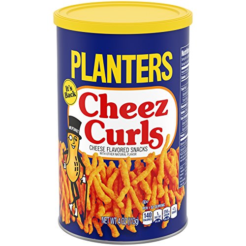 Planters Snack Puffs Cheese Curls 4Oz Canisters, Pack Of 12