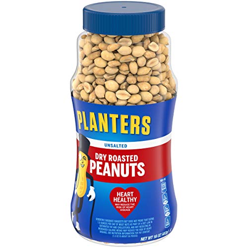 Planters Unsalted Dry Roasted Peanuts 16 Oz Jar