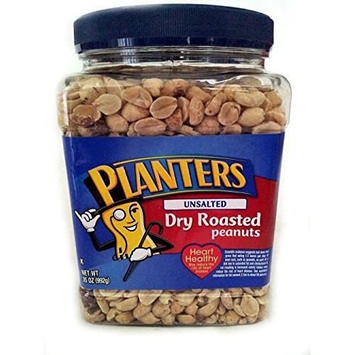 Planters Unsalted Dry Roasted Peanuts, 35 Ounce