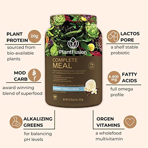 PlantFusion Complete Meal Replacement Shake - Plant Based Protei...