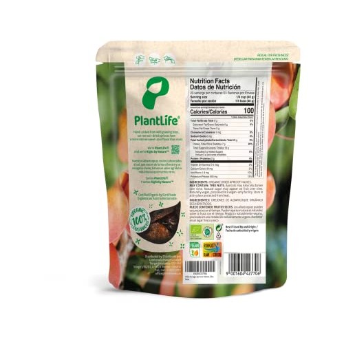 PlantLife Organic Dried Apricot Halves pitted 2lbs – Sun-dried...