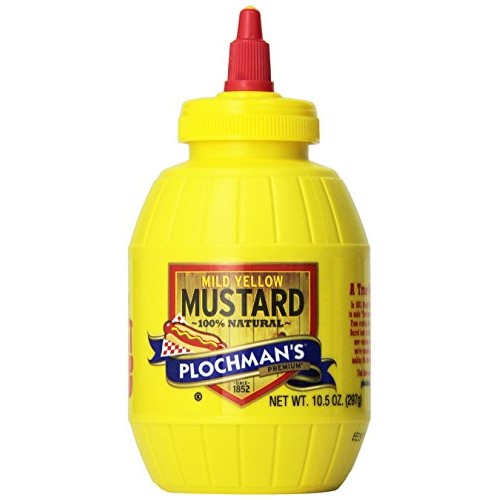 Plochmans Premium Mild Yellow Mustard, 10.5 OZ Pack of 2