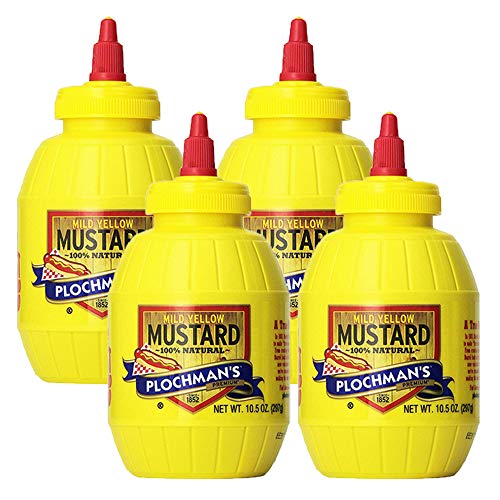 Plochmans Original Mild Classic Yellow Mustard, 10.5 Oz 4 Pack
