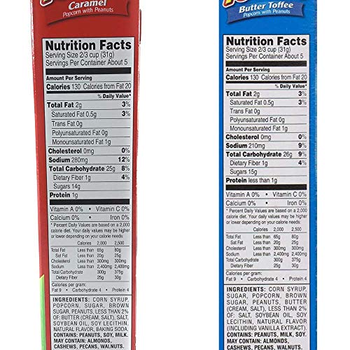 Fiddle Faddle Peanut Popcorn 6 Box Sampler Pack! 3 Butter Toffee