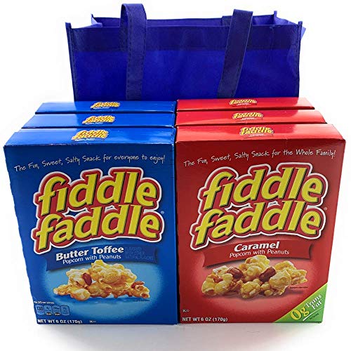 Fiddle Faddle Peanut Popcorn 6 Box Sampler Pack! 3 Butter Toffee