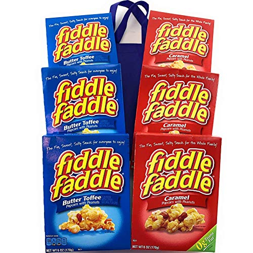 Fiddle Faddle Peanut Popcorn 6 Box Sampler Pack! 3 Butter Toffee