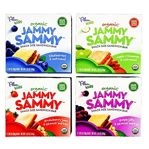 Plum Organics Jammy Sammy Bars Bundle 1 Box of Each