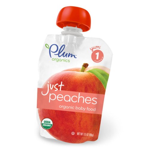 Plum Organics Just Fruit, Peaches, 3.5-Oz Pouches Pack Of 12