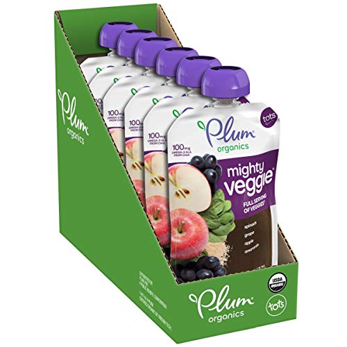Plum Organics Mighty Veggie, Organic Toddler Food, 4 Pouch, Pack