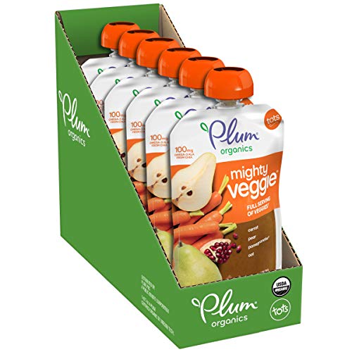 Plum Organics Mighty Veggie, Organic Toddler Food, 4 Pouch, Pack