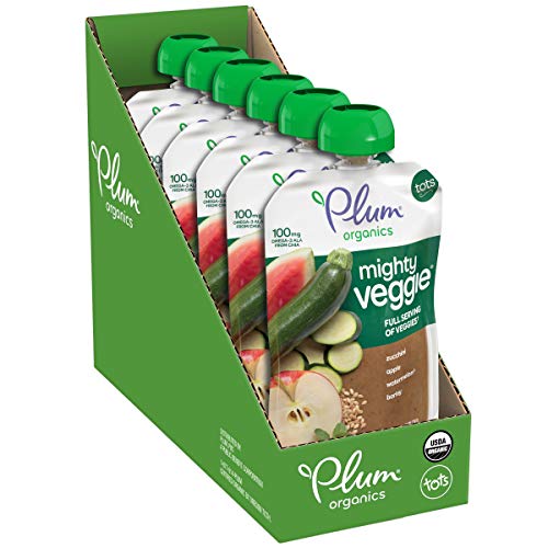 Plum Organics Mighty Veggie, Organic Toddler Food, 4 Pouch, Pack