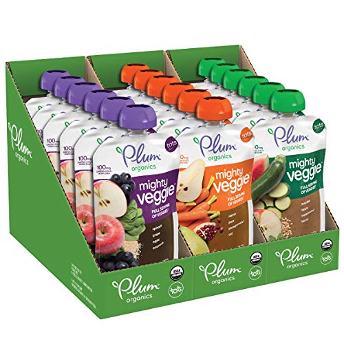 Plum Organics Mighty Veggie, Organic Toddler Food, 4 Pouch, Pack