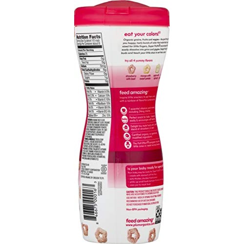Plum Organics Super Puffs Strawberry With Beet, 1.5 Oz Pack Of 4