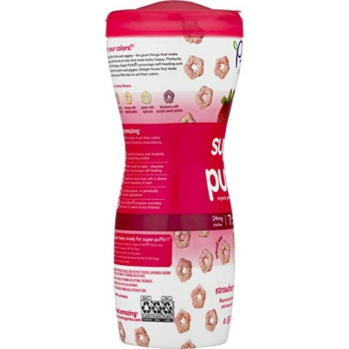 Plum Organics Super Puffs Strawberry With Beet, 1.5 Oz Pack Of 4