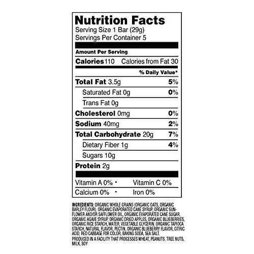 Plum Organics Jammy Sammy, Organic Kids Snack Bar, Blueberry &Amp; O