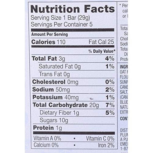 Plum Organics Jammy Sammy, Organic Kids Snack Bar, Blueberry &Amp; O