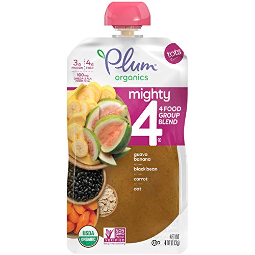 Plum Organics Mighty 4, Organic Toddler Food, Guava, Banana, Bla