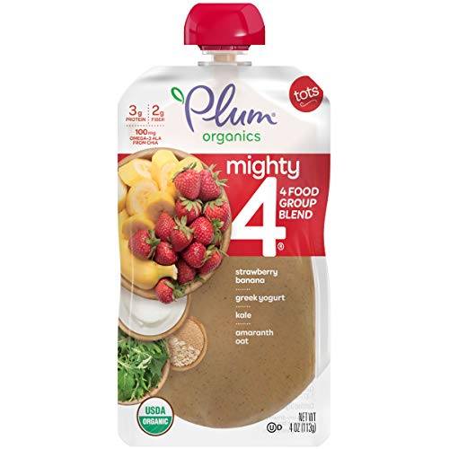 Plum Organics Mighty 4, Organic Toddler Food, Strawberry, Banana