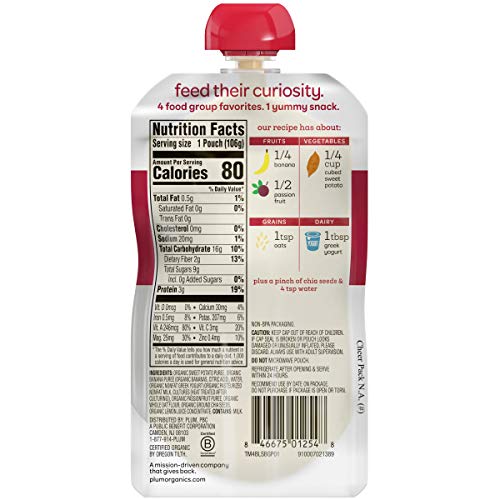 Plum Organics Mighty 4, Organic Toddler Food, Sweet Potato, Bana