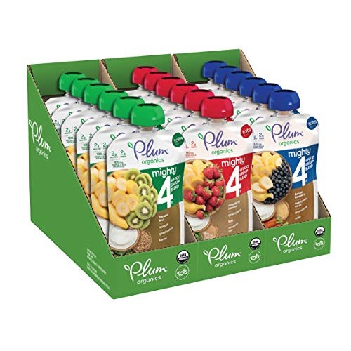 Plum Organics Mighty 4, Organic Toddler Food, Variety Pack, 4 Ou