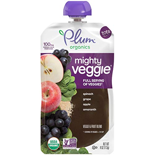 Plum Organics Mighty Veggie Spinach, Grape, Apple &Amp; Amaranth, 4O