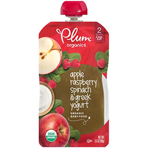 Plum Organics Stage 2 Organic Baby Food, Apple, Raspberry, Spina