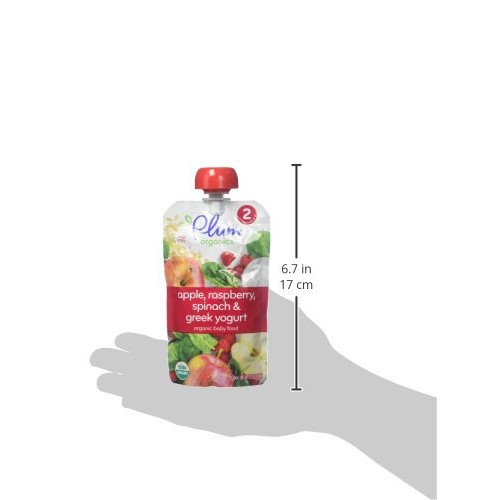 Plum Organics Stage 2 Organic Baby Food, Apple, Raspberry, Spina