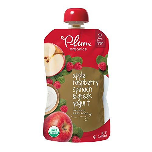 Plum Organics Stage 2 Organic Baby Food, Apple, Raspberry, Spina