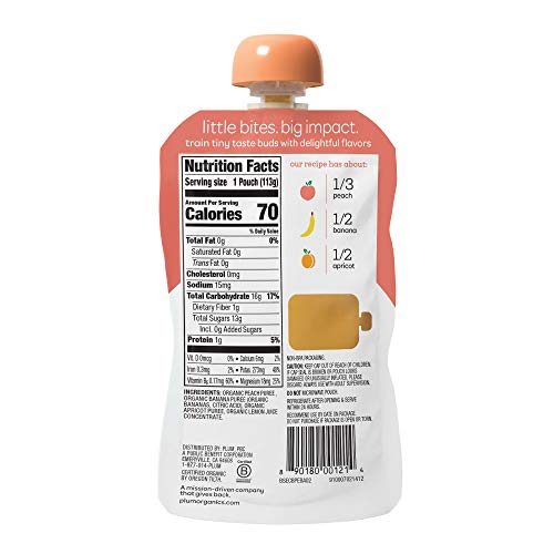 Plum Organics Stage 2, Organic Baby Food, Peach, Banana And Apri