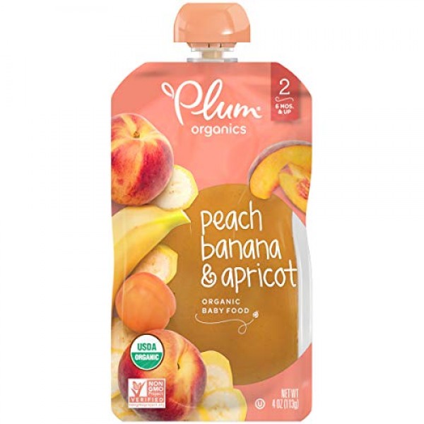 Plum Organics Stage 2, Organic Baby Food, Peach, Banana And Apri