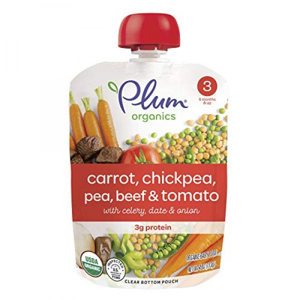 Plum Organics Stage 3, Organic Baby Food, Carrot, Chickpea, Pea,