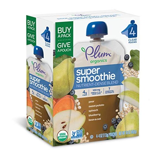 Plum Organics Super Smoothie, Blueberry, Pear, Sweet Potato &Amp; Sp
