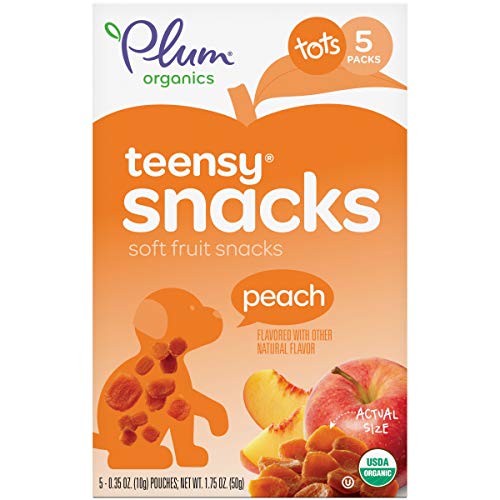 Plum Organics Teensy Fruits, Peach, 1.75 Ounce Pack Of 8