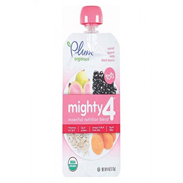Plum Organics Tots Mighty 4 Essential Nutrition Blend Pouch, Car